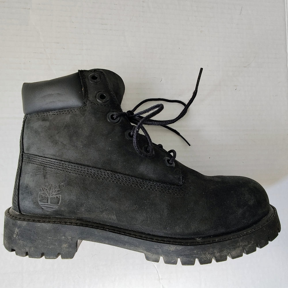 Timberland 6" Black Work Boots Sz 4.5Y